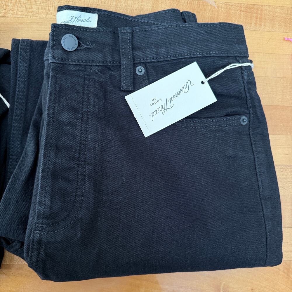Women’s black Denim Jeans Highest Straight Size 10 NWT Universal Threads - Picture 4 of 5